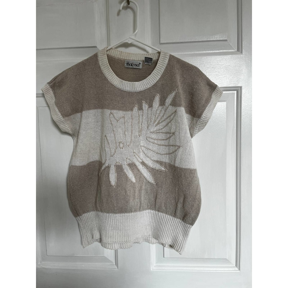 That's Me Vintage 80's Spring Sweater Vest Stranger Things Retro Casual Top L